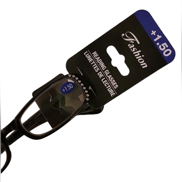 NEW +1.50 Reading Glasses with Plastic Frame & Subtle Bling - Picture 12 of 17